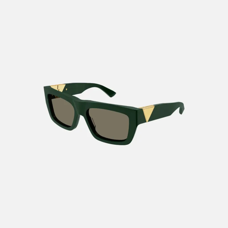 Bottega Veneta Square Frame - Gold Triangle Hinge / Dark Green sold by Kith