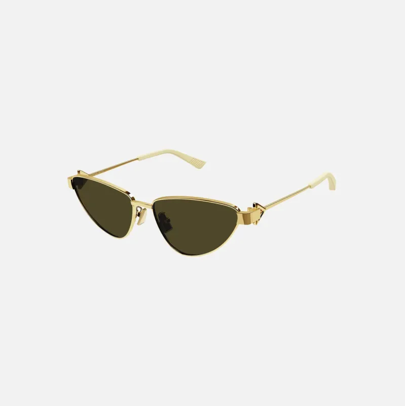 Bottega Veneta Metal Cat Eye - Gold Frame / Brown Lens sold by Kith