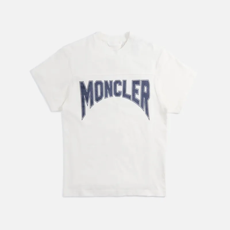 Moncler Curved Logo Tee - White sold by Kith