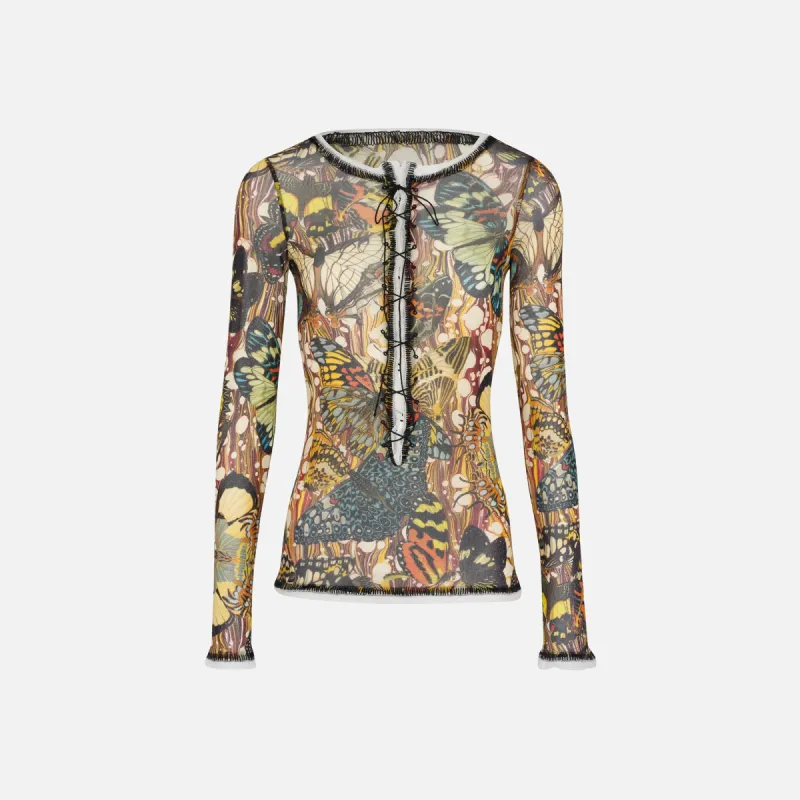 Jean Paul Gaultier Long Sleeve Top with Lacing Details - Papillon sold by Kith