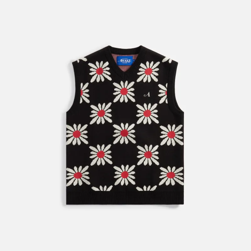 Awake NY Floral Sweater Vest - Black Floral made by Kith