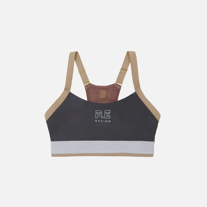 P.E Nation Terrain Sports Bra - Dark Shadow sold by Kith