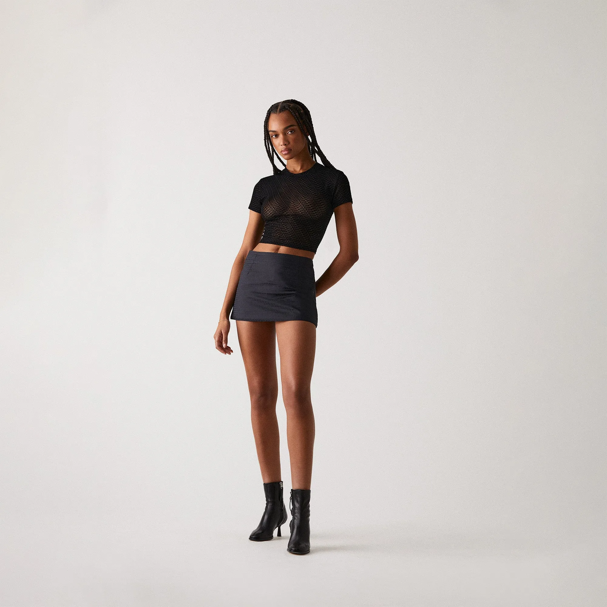 Kith Women Mulberry III Monogram Wave Mesh Tee - Black sold by Kith product image thumbnail 3