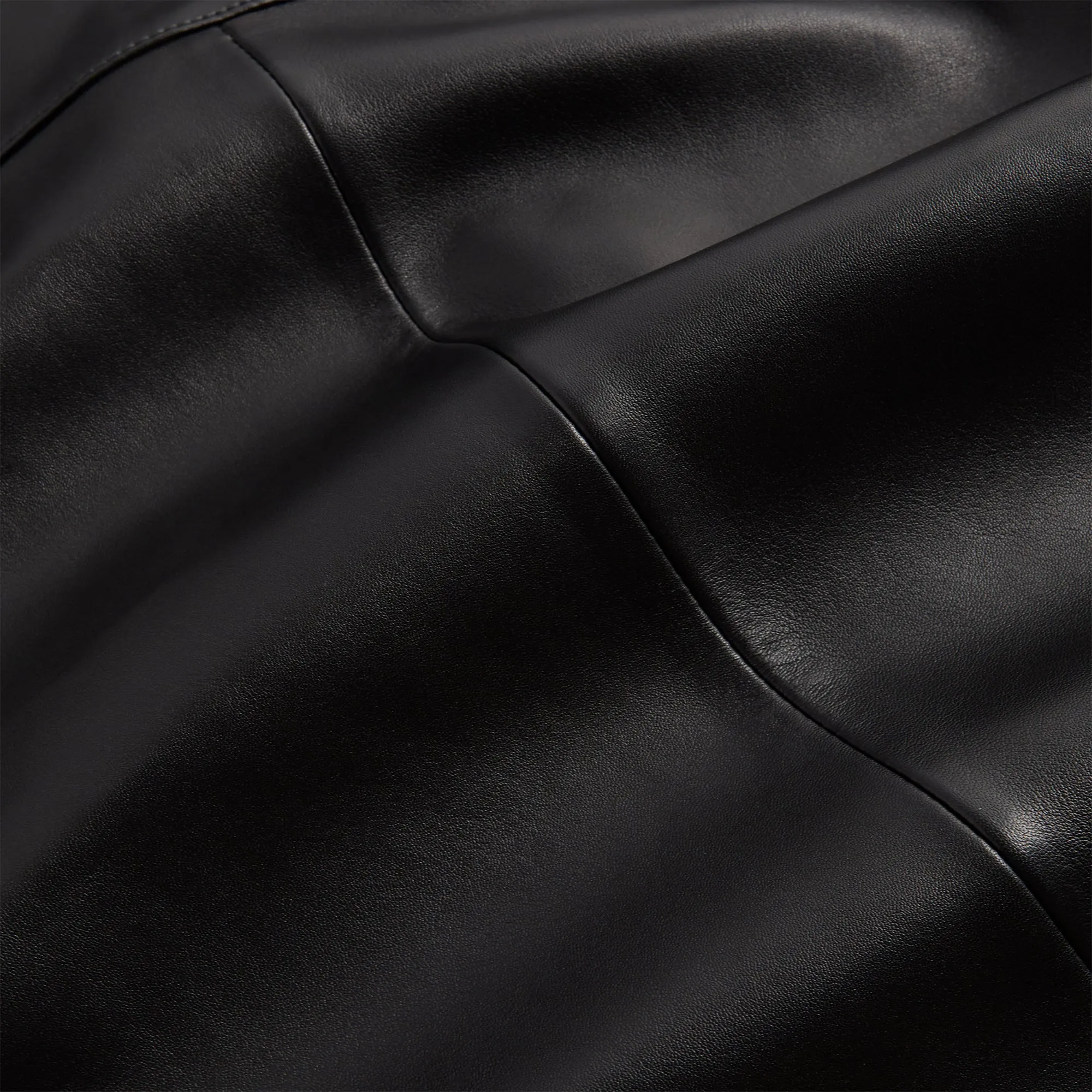 Kith for the New York Knicks Leather Woodpoint Shirt - Black sold by Kith product image thumbnail 5