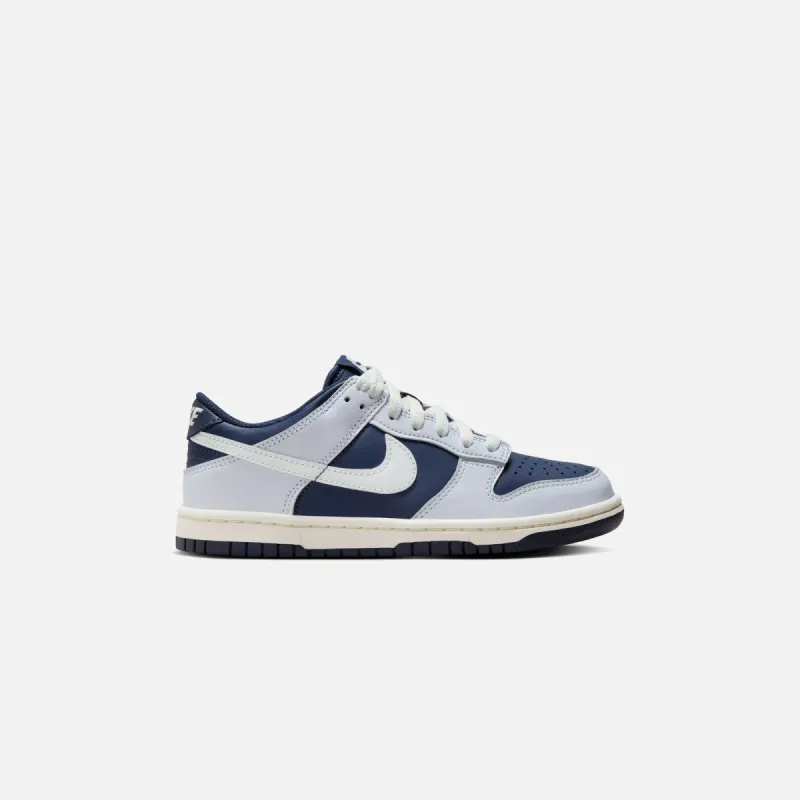 Nike GS Dunk Low - Football Grey / Summit White / Midnight sold by Kith