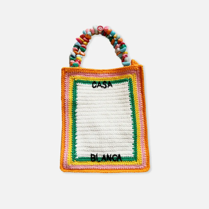 Casablanca Pebble Handle Knit Crochet Bag - Gradient sold by Kith