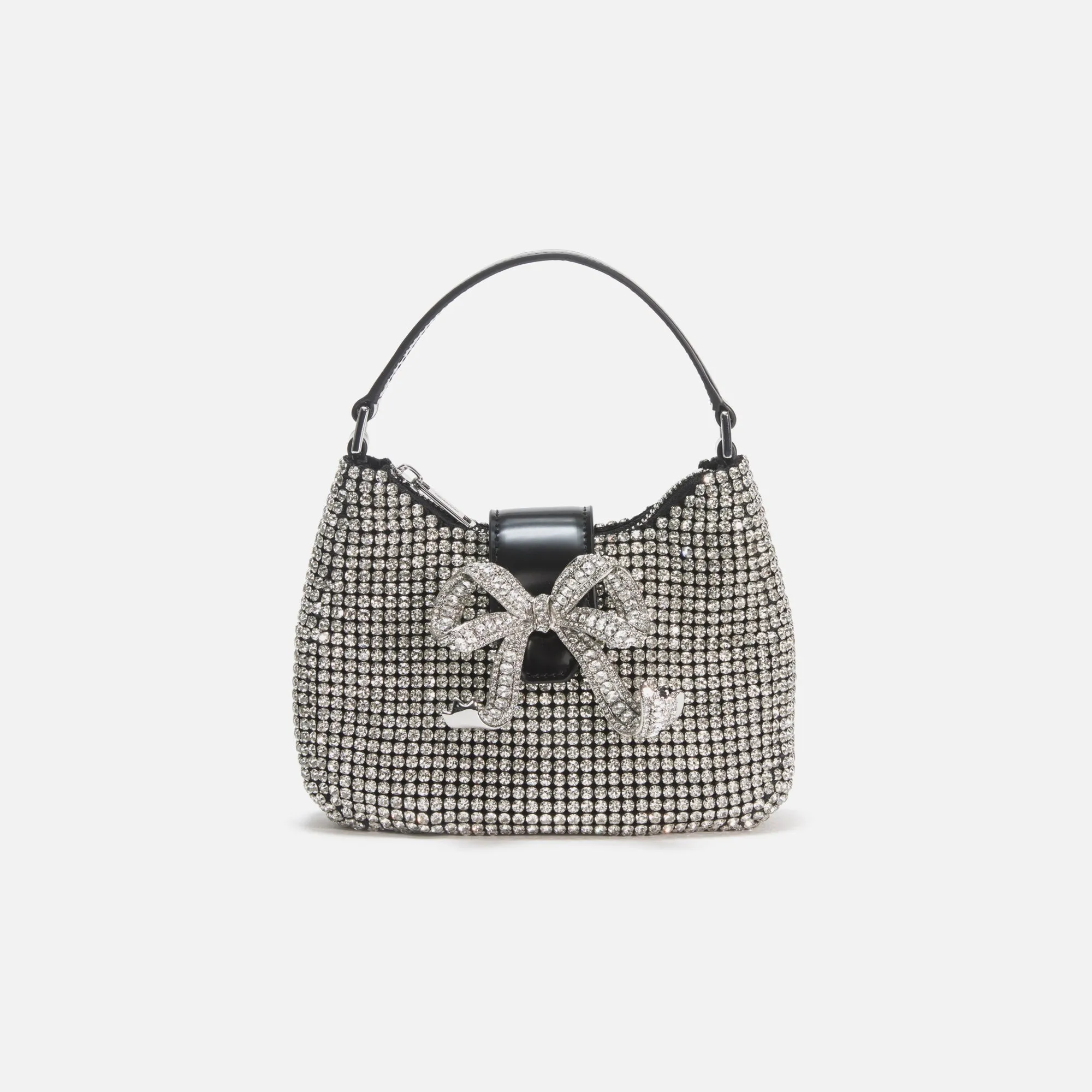 Self-Portrait Diamante Crescent Bow Bag - Silver sold by Kith