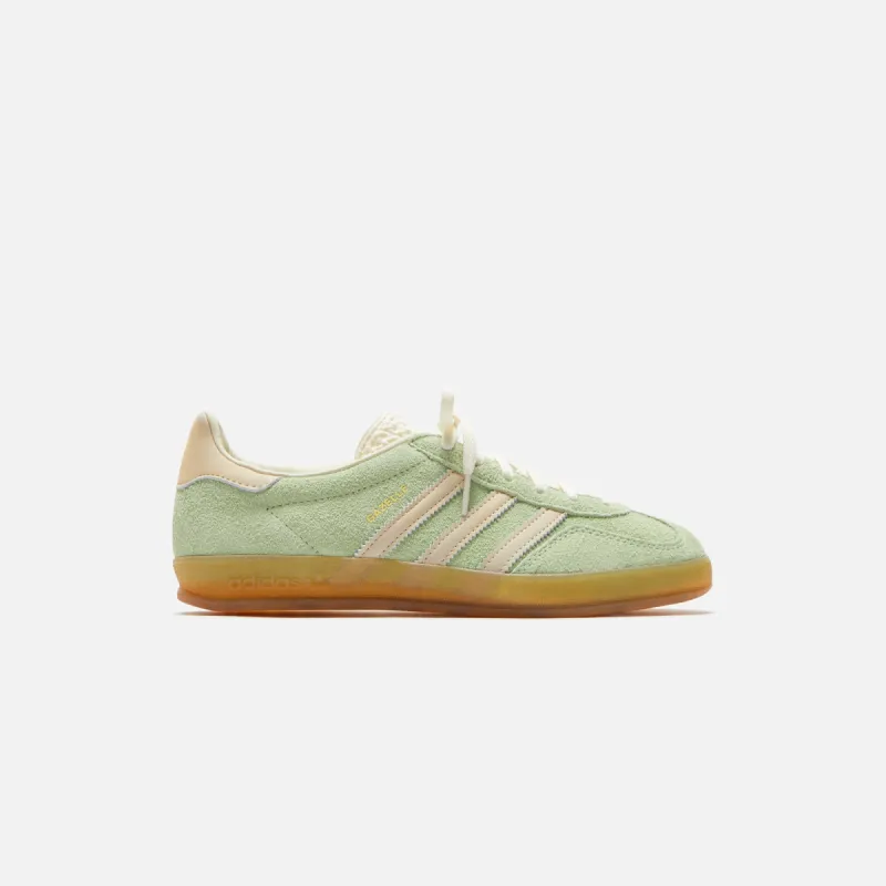 adidas WMNS Gazelle Indoor - Semi Green Spark / Almost Yellow / Cream White sold by Kith