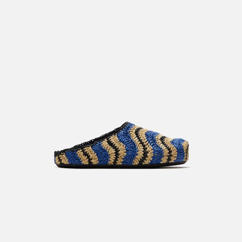 Marni x No Vacancy Inn Fussbett Sabot Rafia Waves - Blue / Natural made by Marni