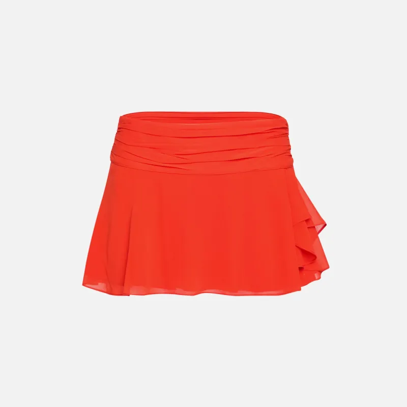 GUIZIO Silk Slit Mini Skirt - Poppy sold by Kith