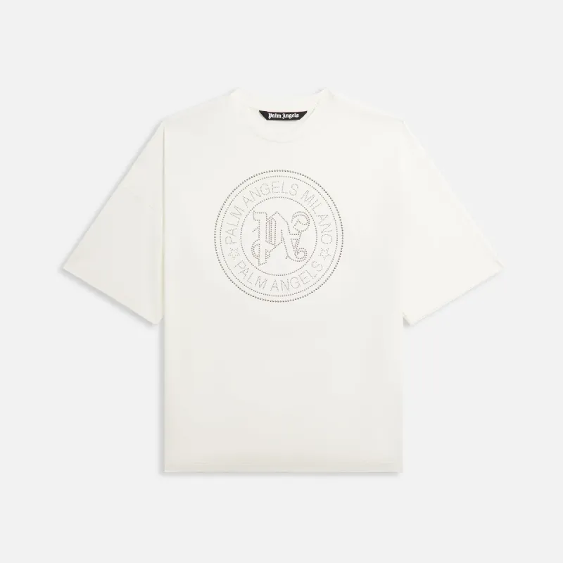 Palm Angels Milano Stud Loose Tee - Off-White / Gunmetal sold by Kith