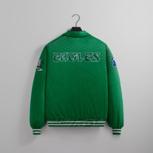 Kith for the NFL: Eagles Satin Bomber Jacket - Parrot sold by Kith
