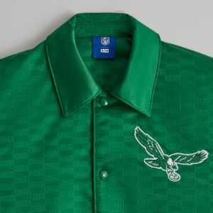 Kith for the NFL: Eagles Satin Bomber Jacket - Parrot sold by Kith