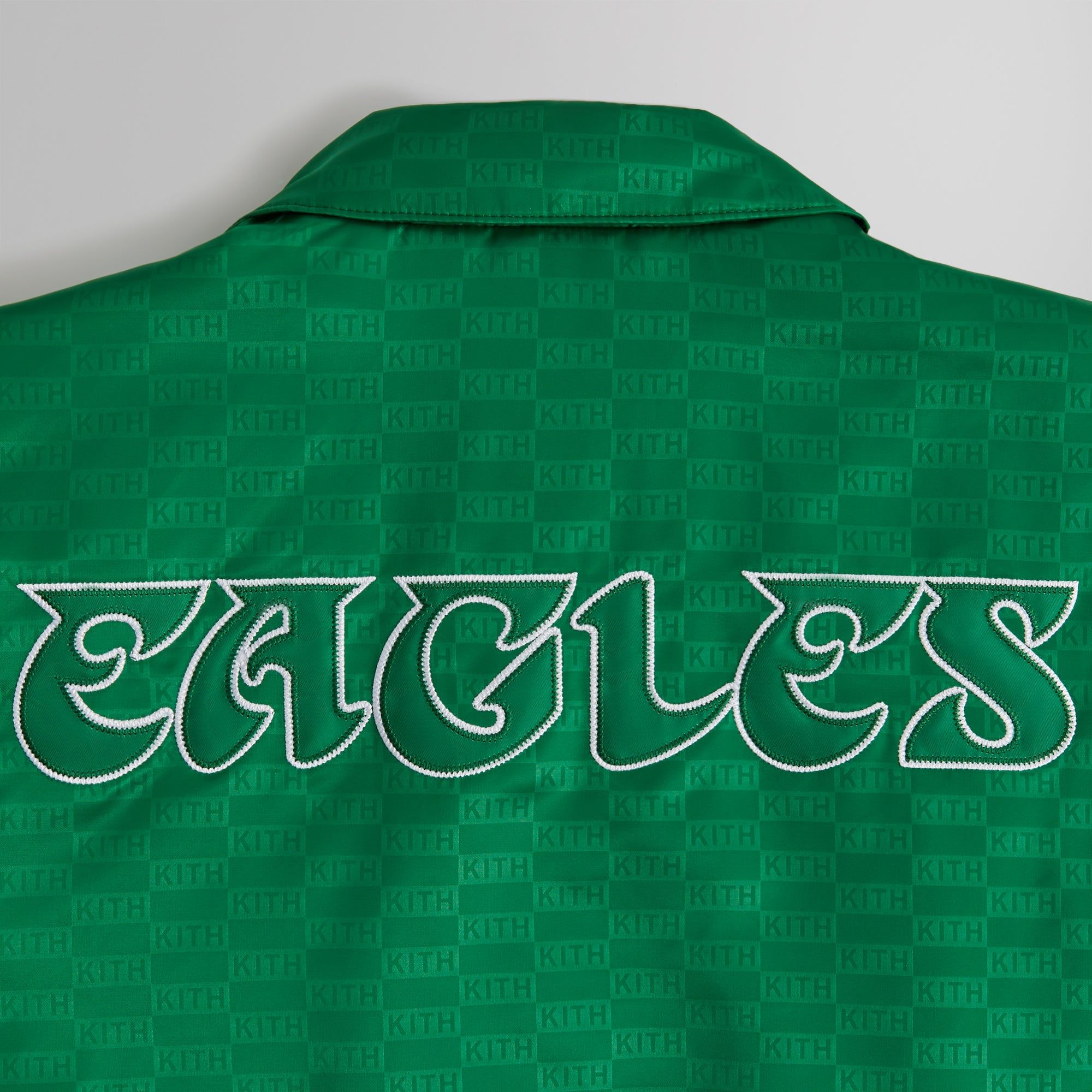 Kith for the NFL: Eagles Satin Bomber Jacket - Parrot sold by Kith product image thumbnail 4