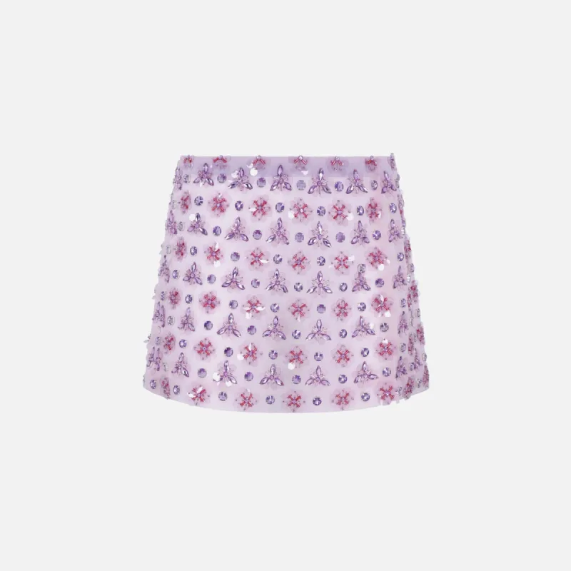 Des Phemmes Geometric Mini Skirt - Lavender sold by Kith