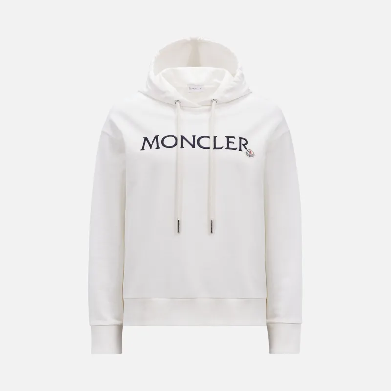 Moncler Embroidered Logo Hoodie - White sold by Kith
