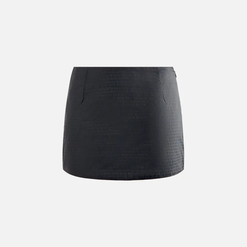 Kith Women Ashtyn Monogram Nylon Mini Skirt - Black sold by Kith