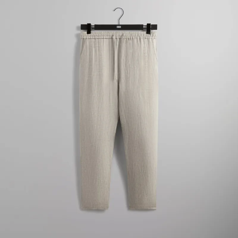 Kith Pinstripe Linen Barrow Pant - Light Heather Grey sold by Kith