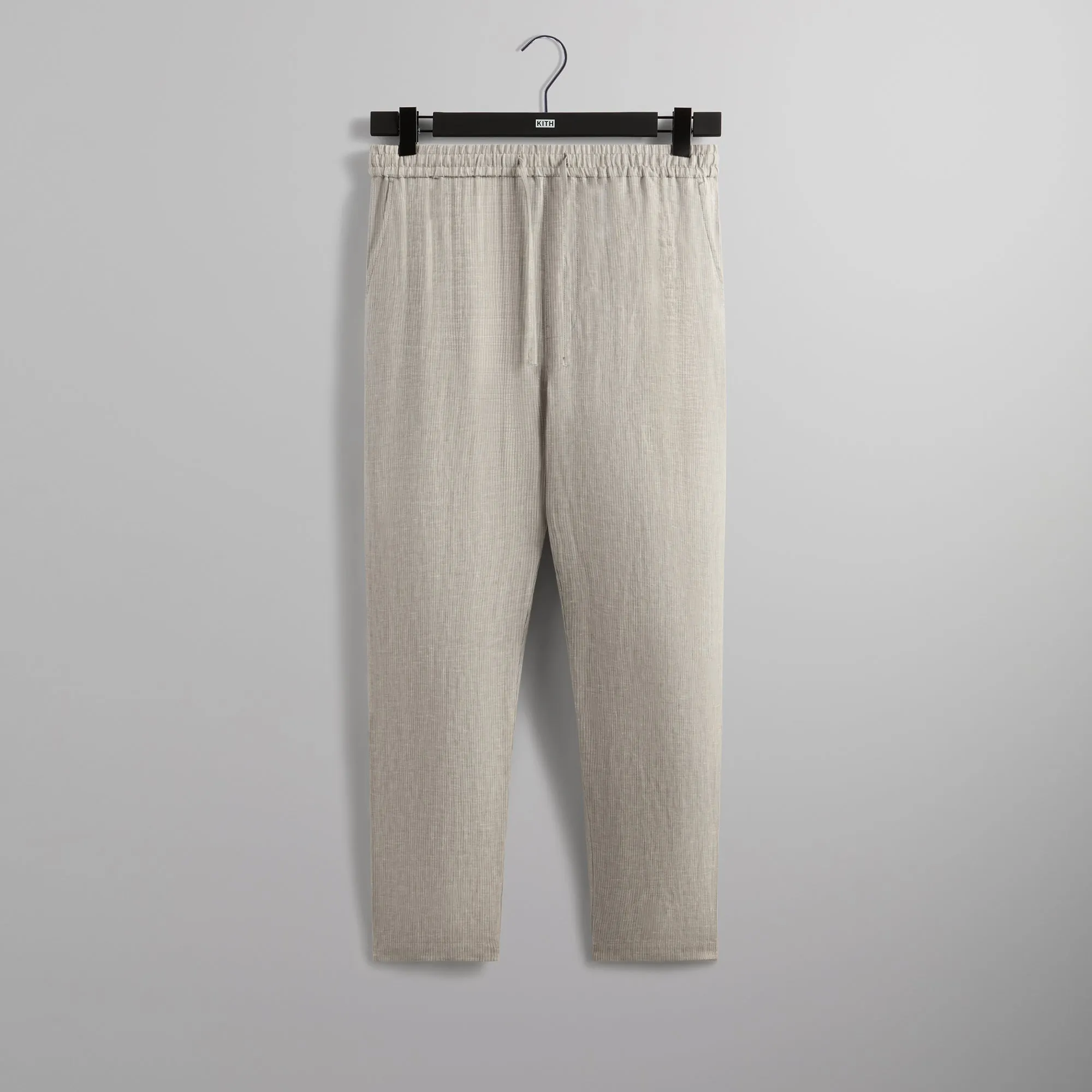 Kith Pinstripe Linen Barrow Pant - Light Heather Grey sold by Kith