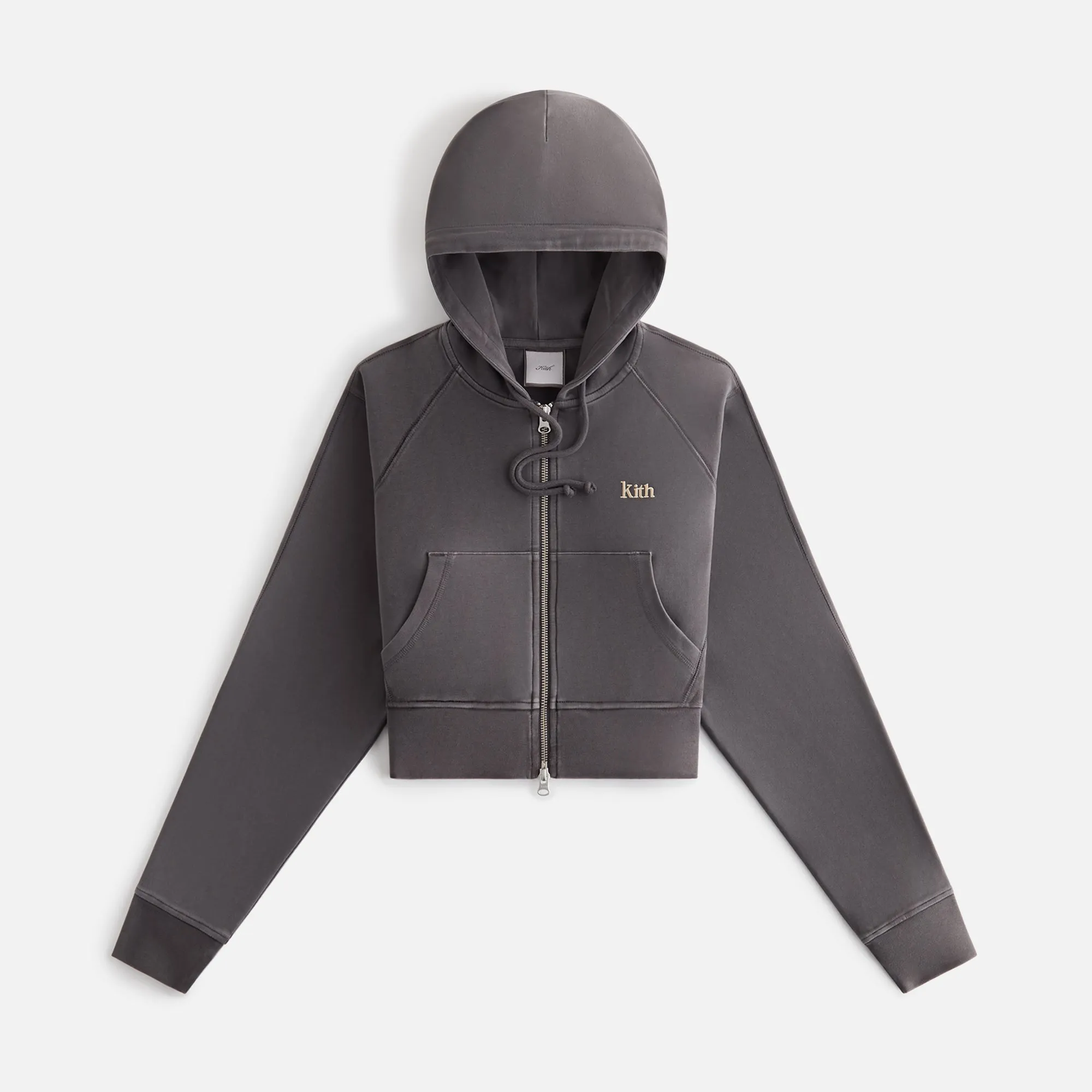 Kith Women Davin Cropped Hoodie - Hematite sold by Kith