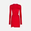The Attico Long Sleeve Mini Dress - Red sold by Kith