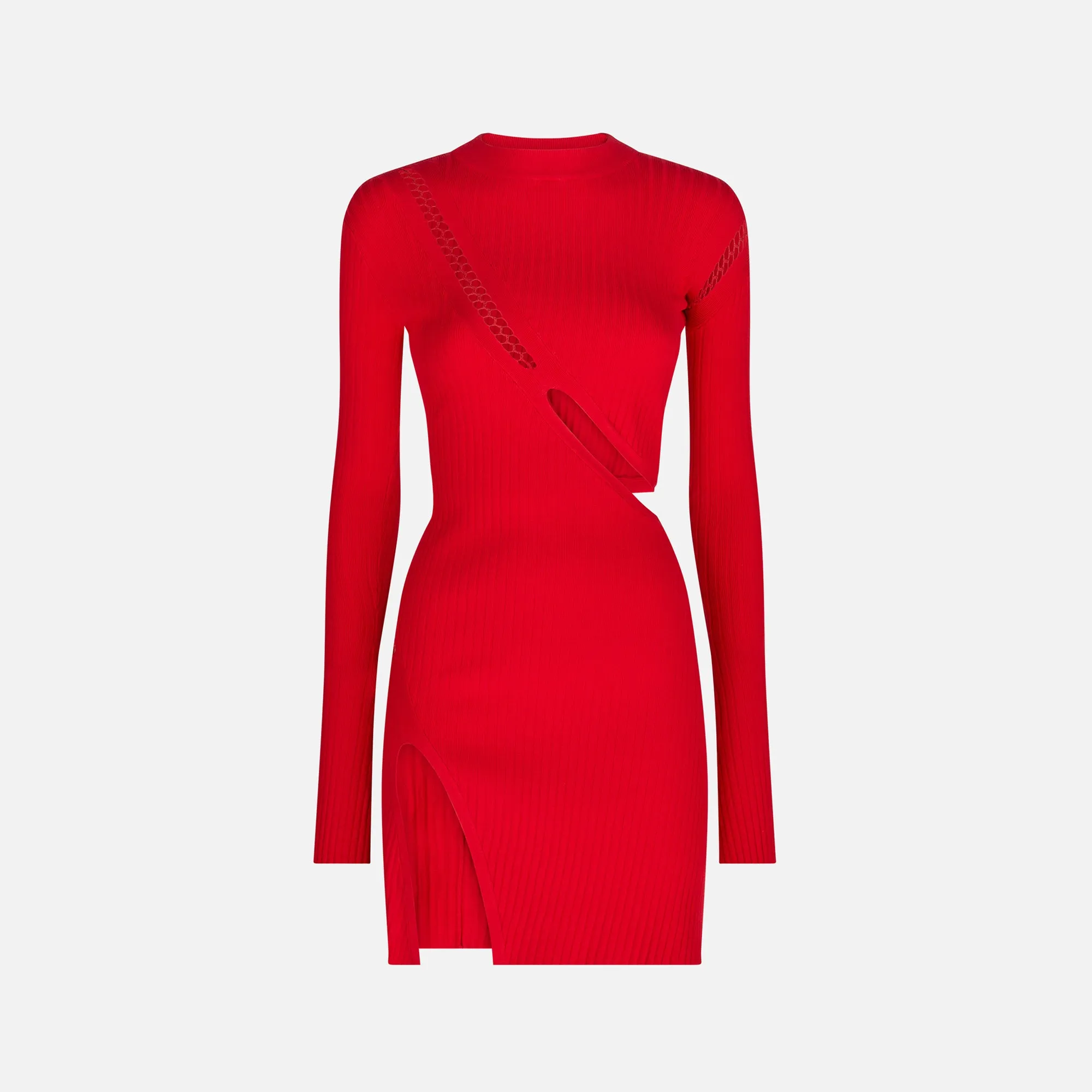 The Attico Long Sleeve Mini Dress - Red sold by Kith