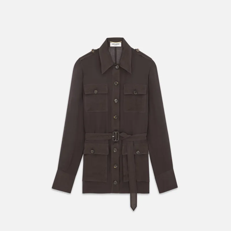 Saint Laurent Robe Dress - Chocolate sold by Kith