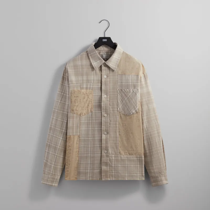 Kith Patchwork Jaydin Buttondown Shirt - Sediment PH sold by Kith