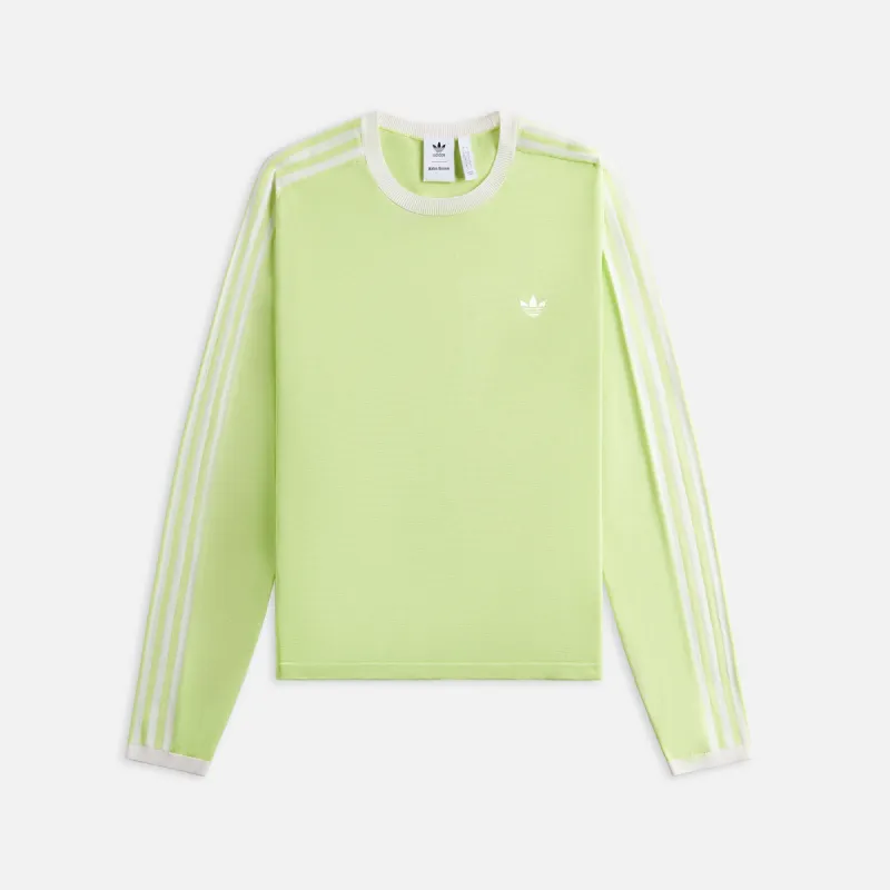 adidas Originals by Wales Bonner Long Sleeve Knit Tee - Lime sold by Kith