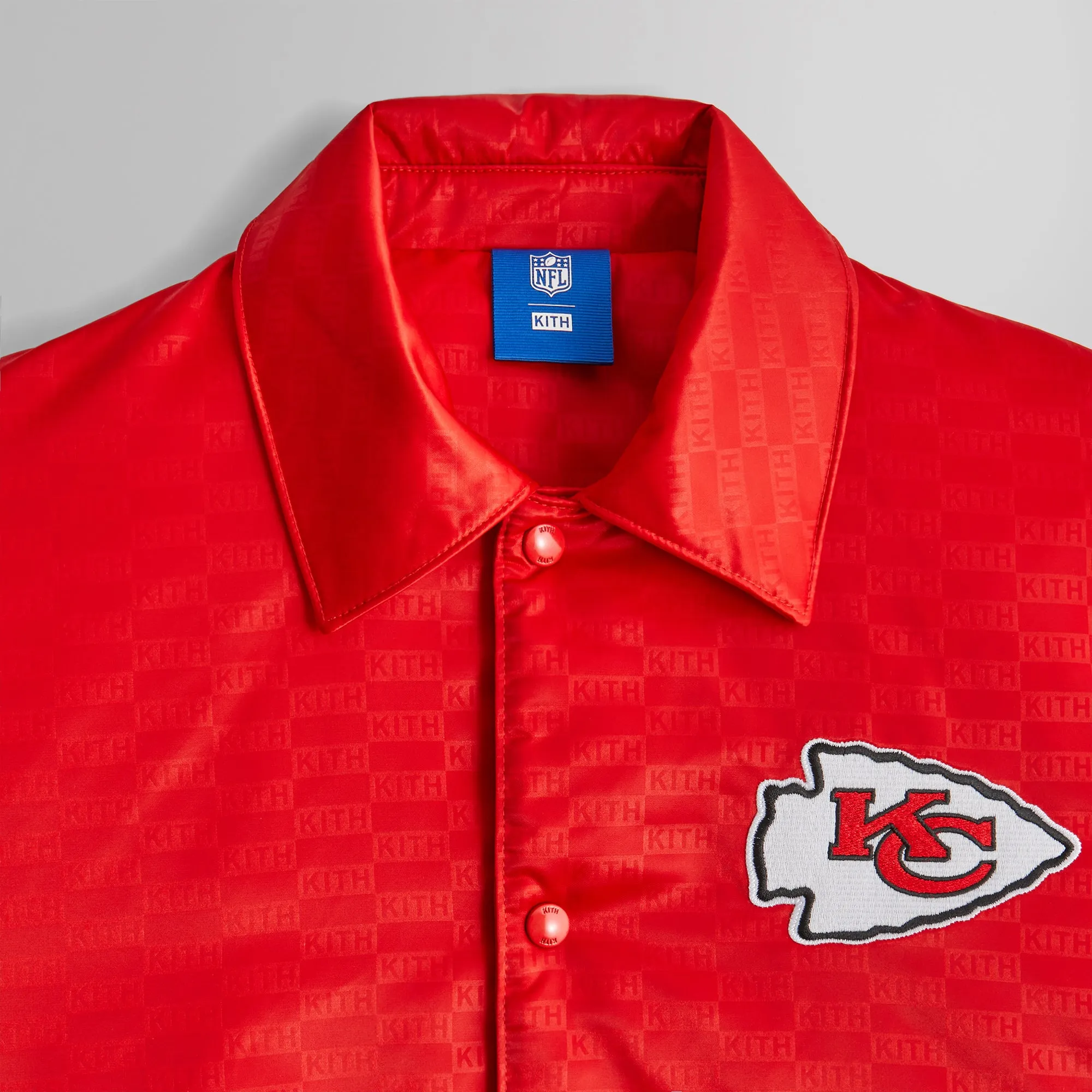 Kith for the NFL: Chiefs Satin Bomber Jacket - Race sold by Kith product image thumbnail 3