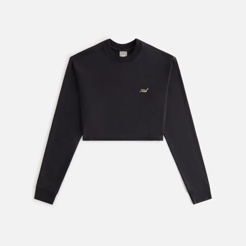 Kith Women Oversized Cropped Sonoma Long Sleeve Tee - Black sold by Kith