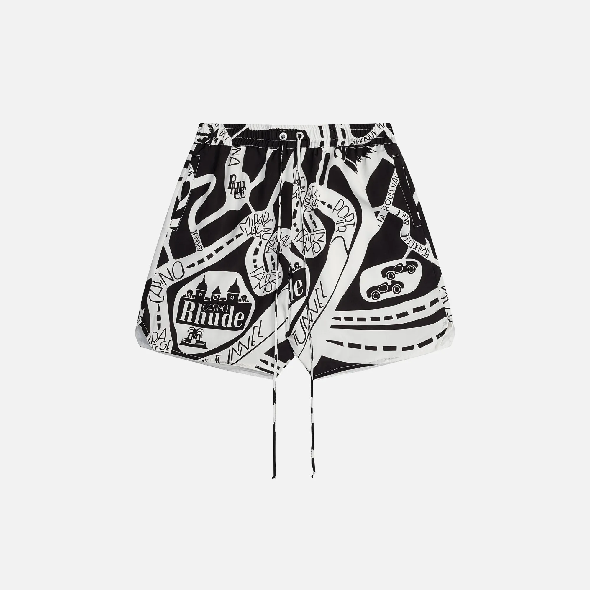 Rhude Strada Silk Short - Black / White sold by Kith