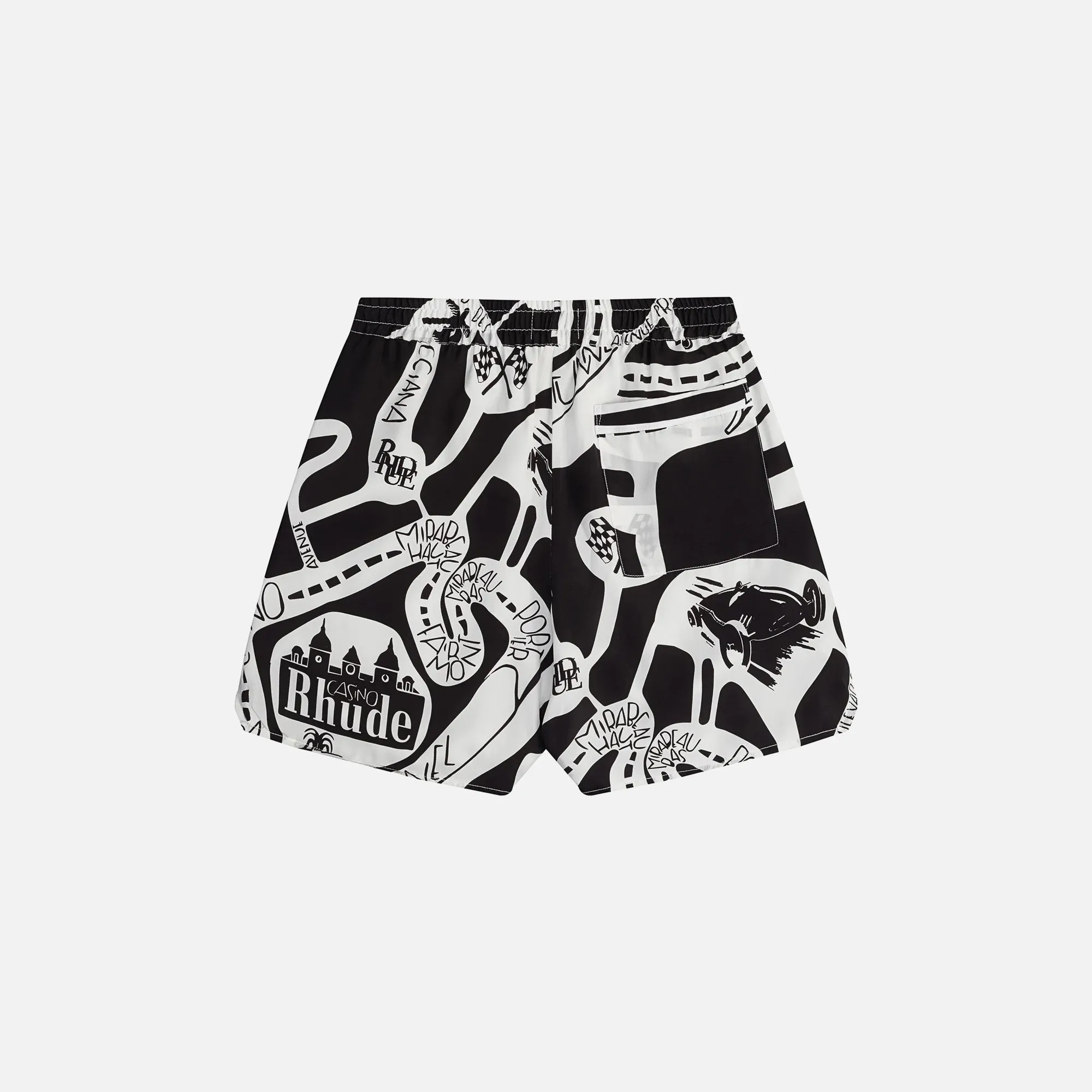 Rhude Strada Silk Short - Black / White sold by Kith product image thumbnail 2