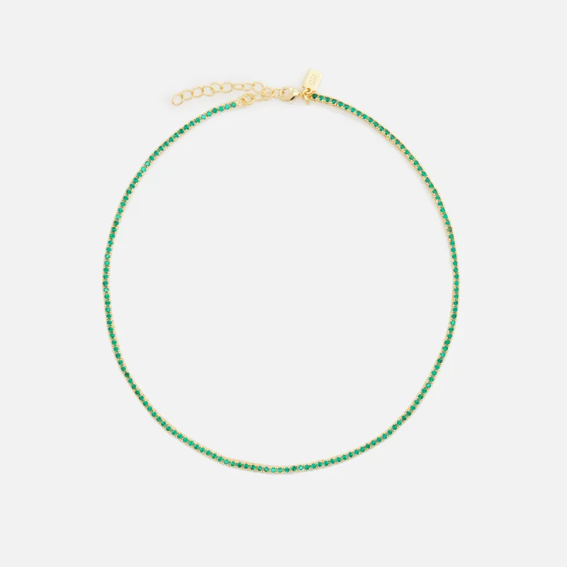 Crystal Haze Mini Serena Necklace - Green made by Kith