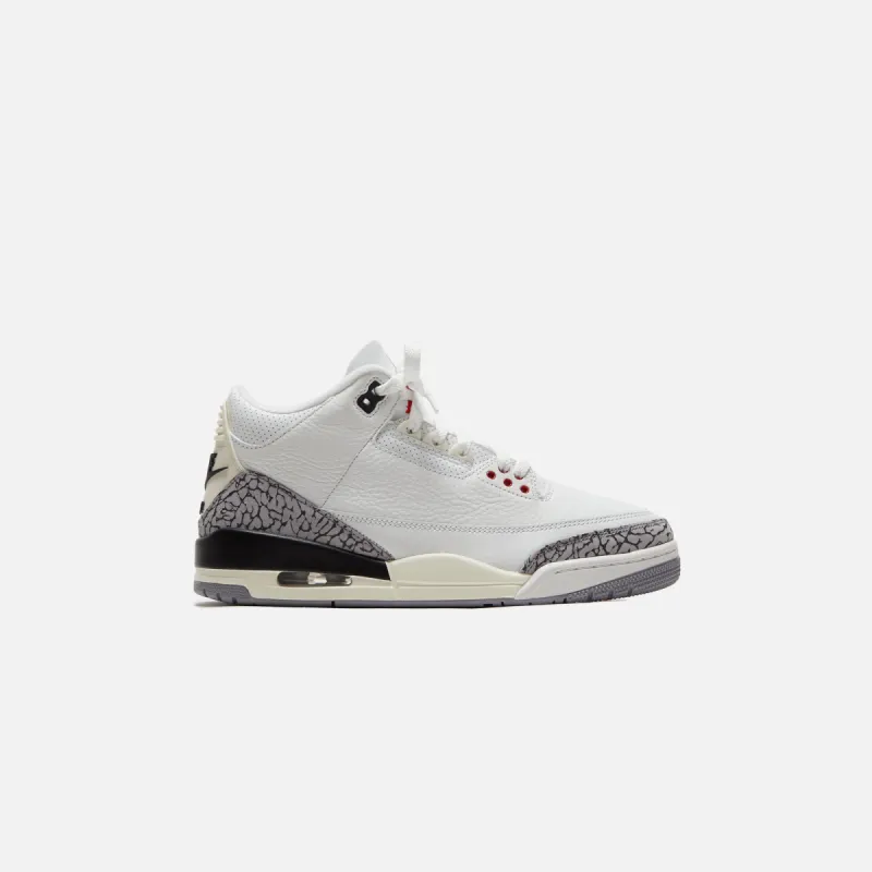 Nike Air Jordan 3 Retro - Summit White / Fire Red / Black / Cement sold by Kith