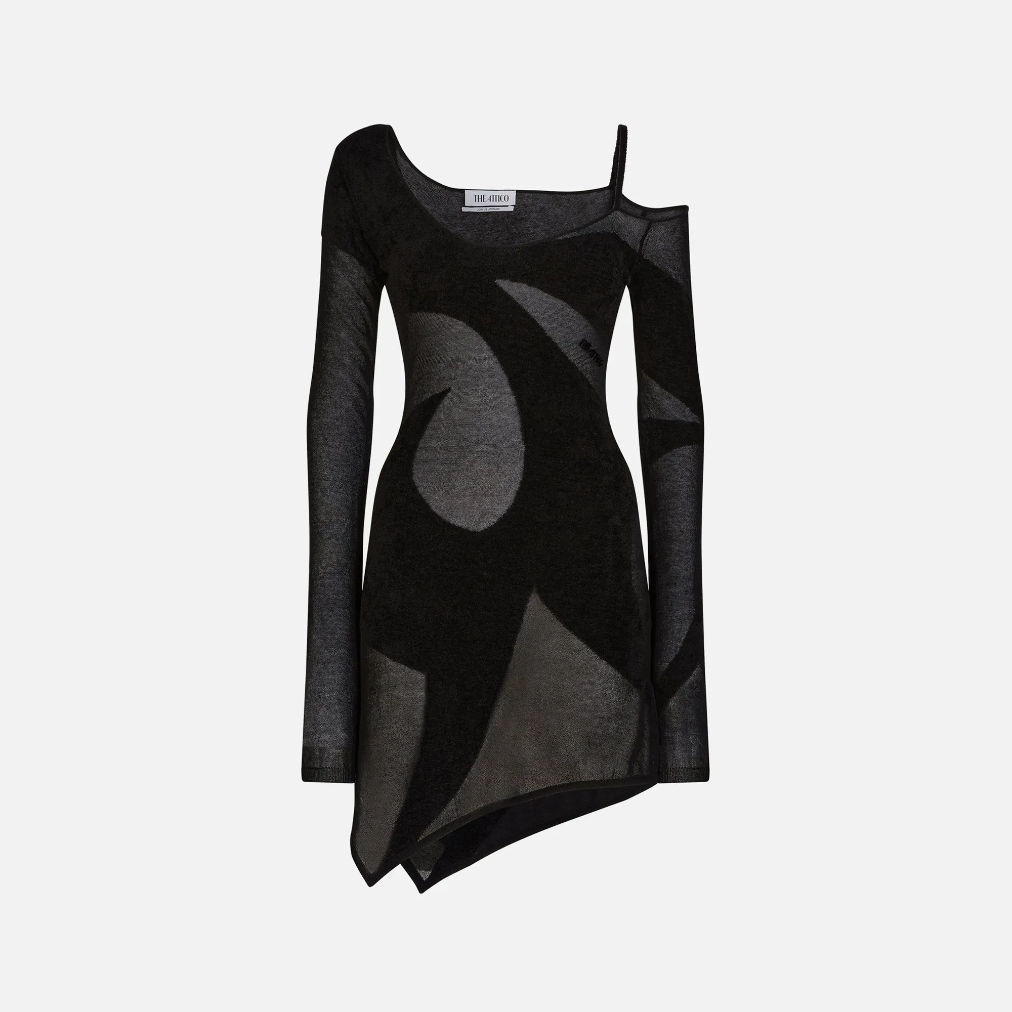 The Attico Long Sleeve Mini Dress - Black sold by Kith