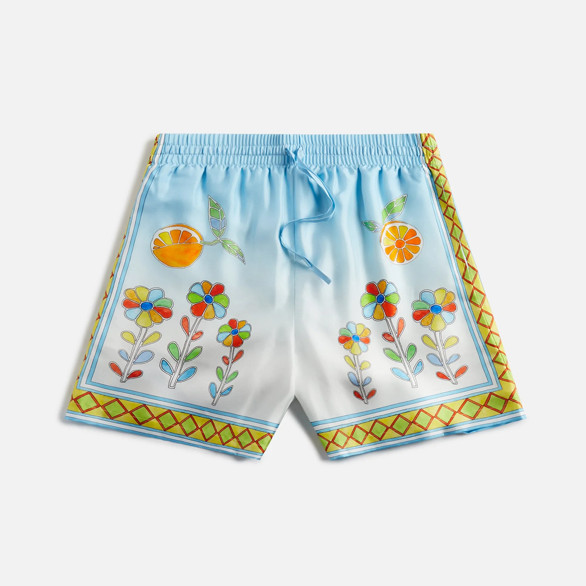 Casablanca Silk Shorts With Drawstrings - Yoruba Flowers sold by Kith