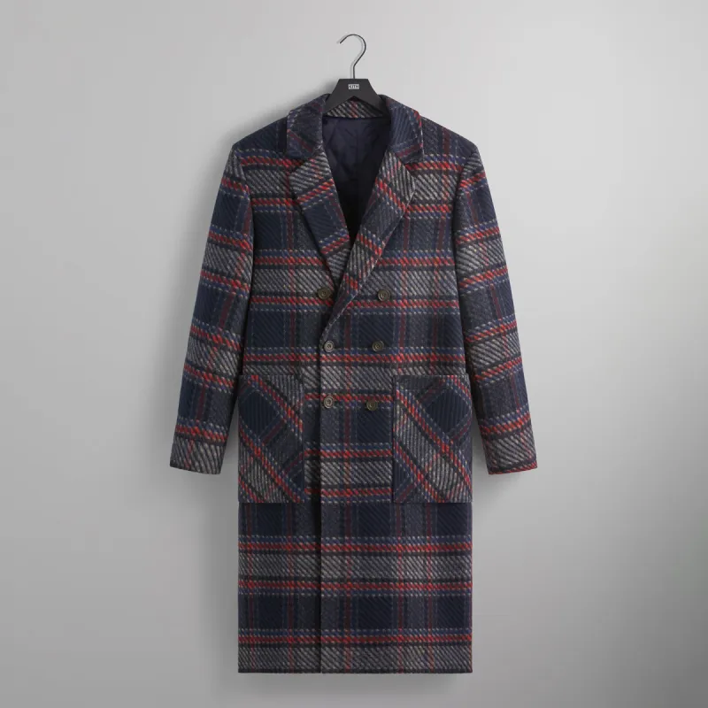 Kith for Bergdorf Goodman Plaid Double Breasted Royce Coat - Nocturnal sold by Kith