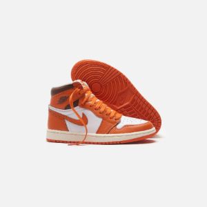 Nike WMNS Air Jordan 1 Retro HI OG - White / Starfish / Cacao sold by Kith