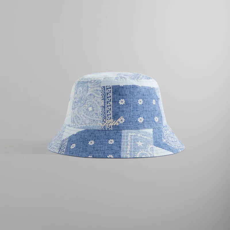 Kith Washed Pasiley Dawson Reversible Bucket Hat -  Light Indigo sold by Kith