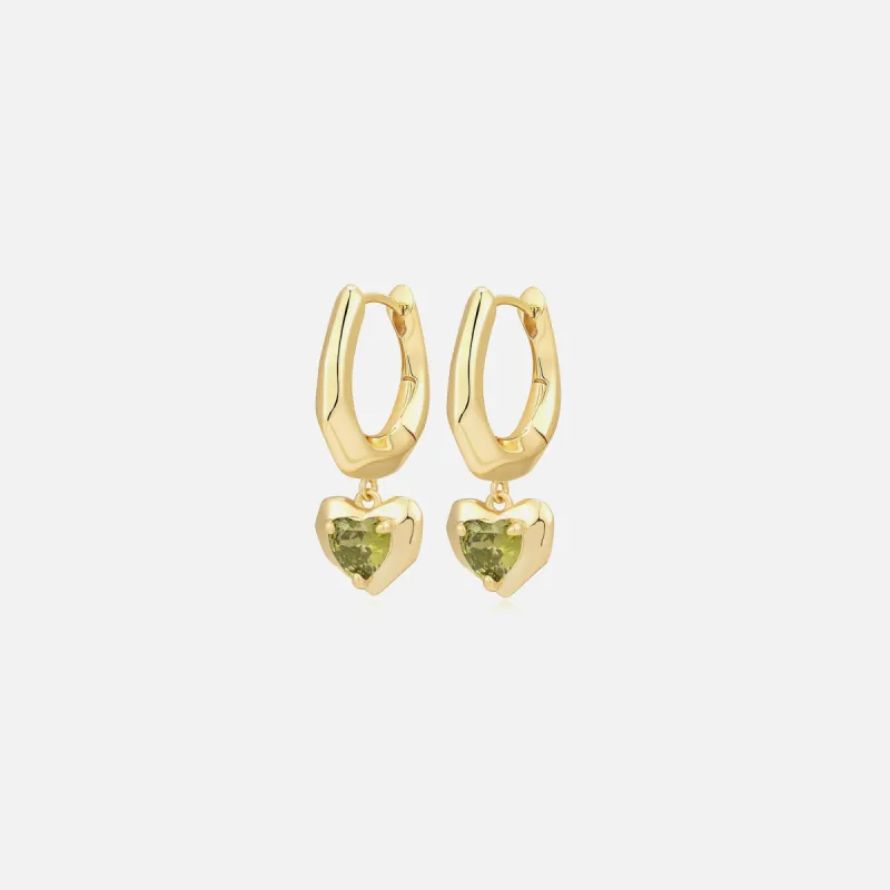Luv AJ The Molten Heart Huggies - Gold sold by Kith