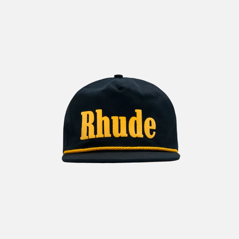 Rhude Logo Hat - Black / Yellow sold by Kith