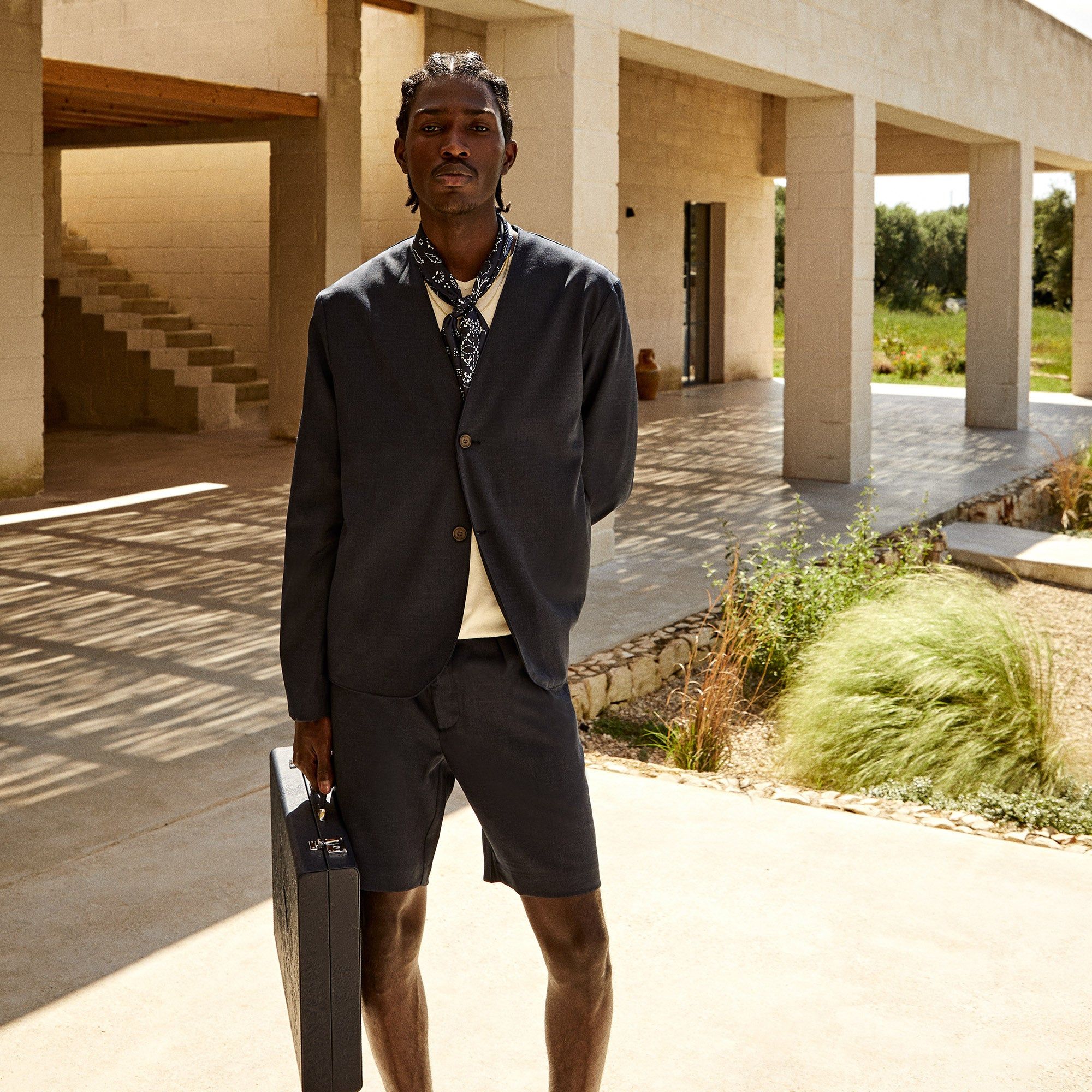 Kith Shadow Check Collarless Jacket - Nocturnal sold by Kith product image thumbnail 2