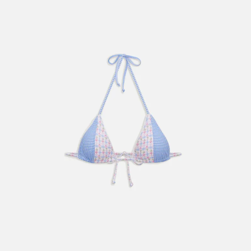 Frankies Bikinis Coastal Top - Rose Picnic Ruffle sold by Kith