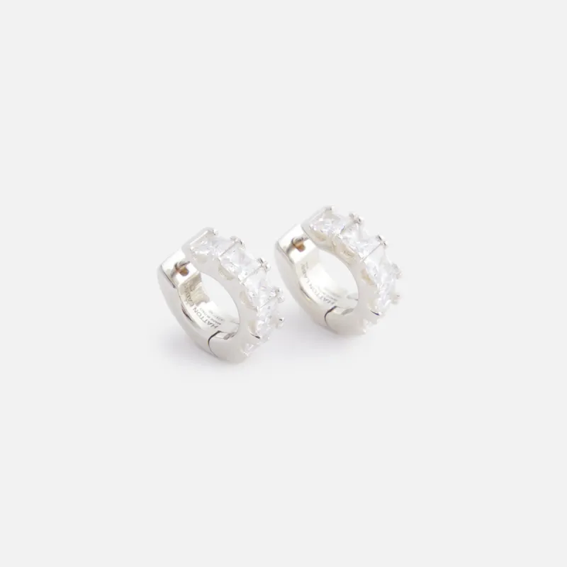 Hatton Labs Facet Hoop Earrings - Silver / White sold by Kith
