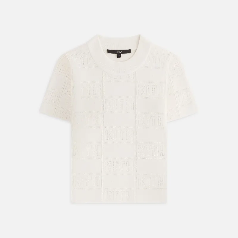 Kith Women Arys Monogram Pointelle Tee - Muslin sold by Kith