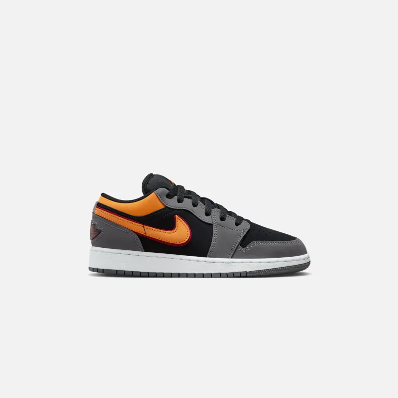 Nike GS Air Jordan 1 Low Se - Black / Vivid Orange / Light Graphite sold by Kith