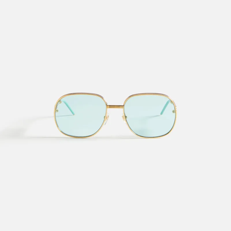 Casablanca Square Metal Sunglasses With Solid Lens - Yellow Gold sold by Kith