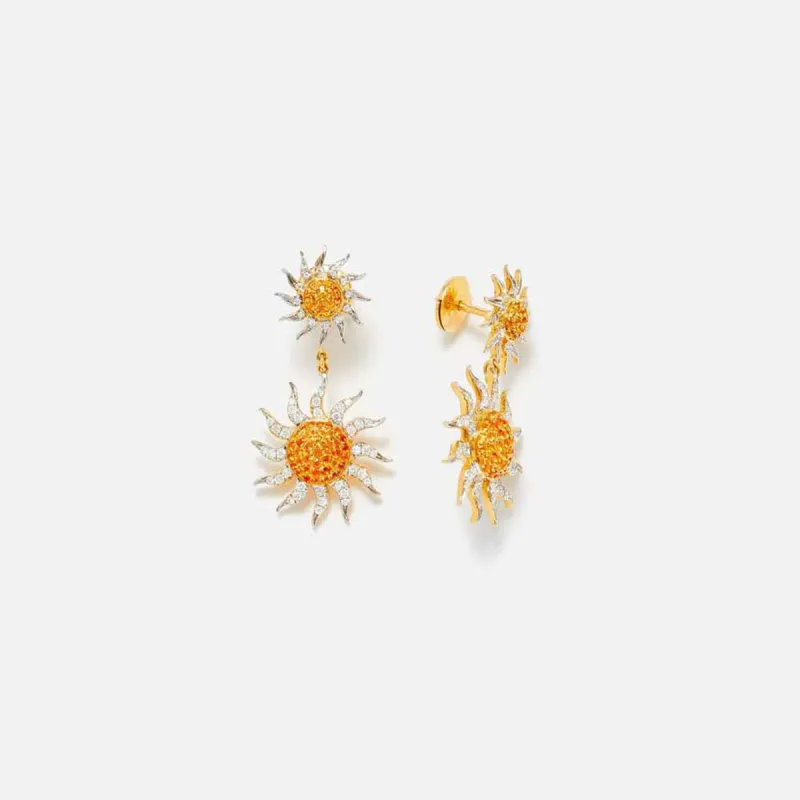Yvonne Leon Les Soleils Sun Long Earrings in 18K Yellow Gold - Yellow Gold sold by Kith
