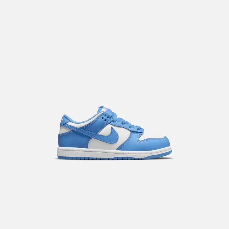Nike PS Dunk Low - White / University Blue sold by Kith